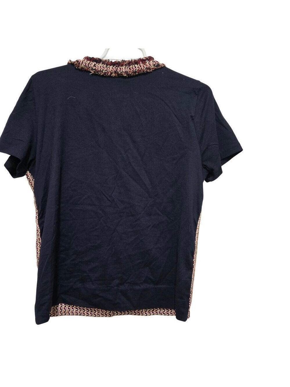 J.Crew Silk Blend Tweed Front Tee Medium Preppy Quiet Luxury - Picture 4 of 9